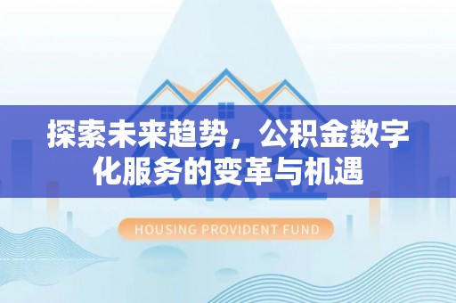 罗定探索未来趋势，公积金数字化服务的变革与机遇