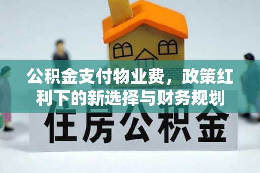 罗定公积金支付物业费，政策红利下的新选择与财务规划