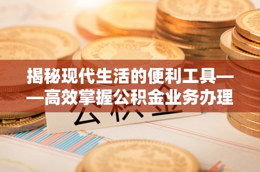 罗定揭秘现代生活的便利工具——高效掌握公积金业务办理流程的关键步骤