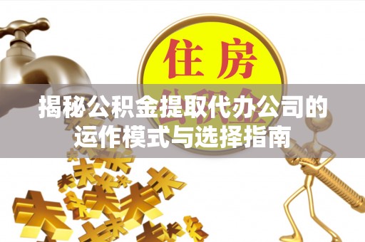 罗定揭秘公积金提取代办公司的运作模式与选择指南